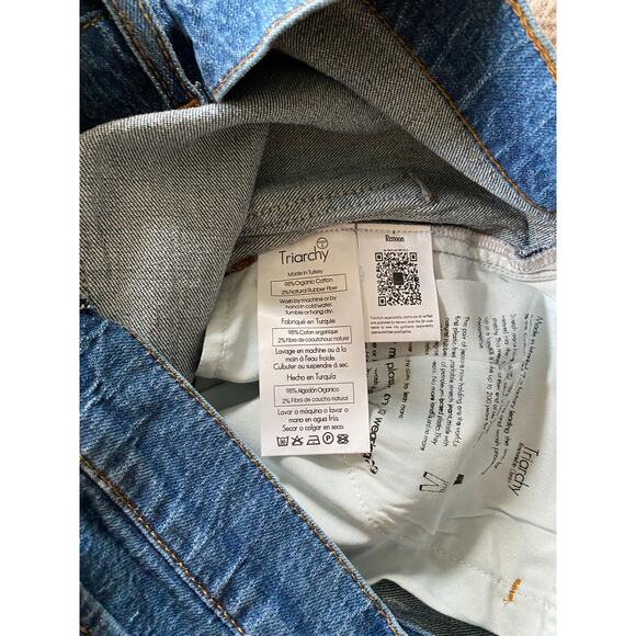 TRIARCHY High Rise Mrs Triarchy Straight Leg Jeans in Medium Indigo Size 29 NEW - Picture 10 of 10